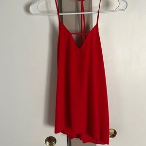 Red Strappy Back Tank Top